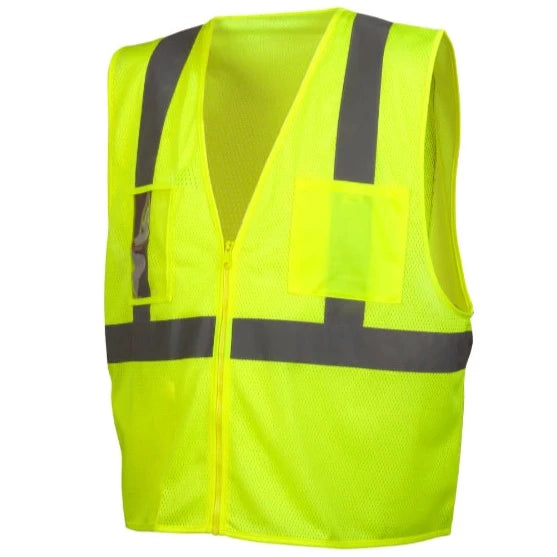Pyramex Hi Vis Lightweight Mesh Safety Vest with Pockets - Type R Class 2  - RVZ21CP