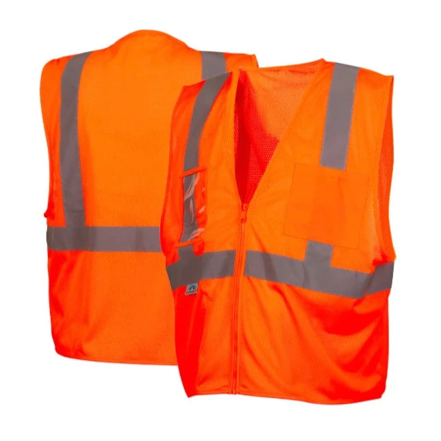 Pyramex Hi Vis Lightweight Mesh Safety Vest with Pockets - Type R Class 2  - RVZ21CP