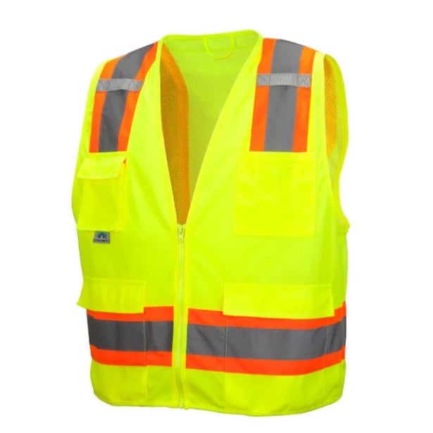 Pyramex Hi Vis Two-Tone Self Extinguishing Mesh Vest - Type R Class 2 - RVZ24SE