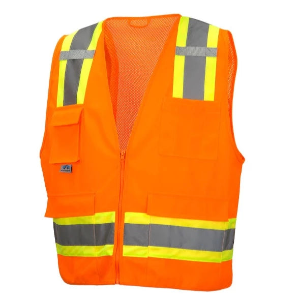 Pyramex Hi Vis Two-Tone Self Extinguishing Mesh Vest - Type R Class 2 - RVZ24SE