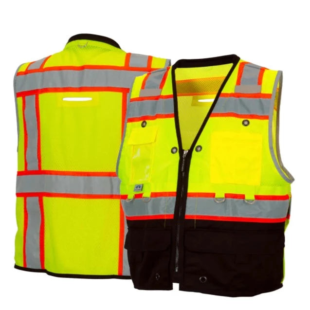 Class 2 Type R Label Pyramex® Hi Vis Heavy Duty Surveyor Safety Vest - Type R ANSI Class 2 ...