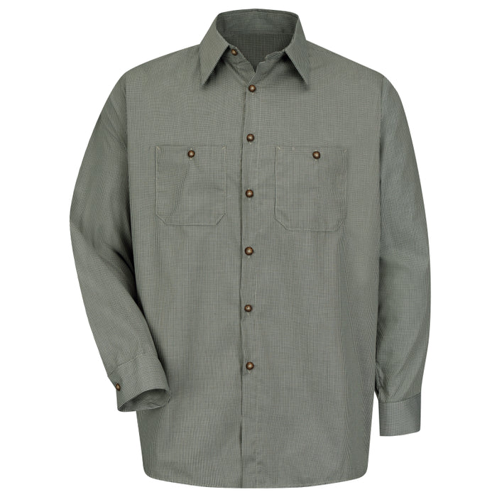 Red Kap® Men's Long Sleeve Microcheck Uniform Shirt - SP10