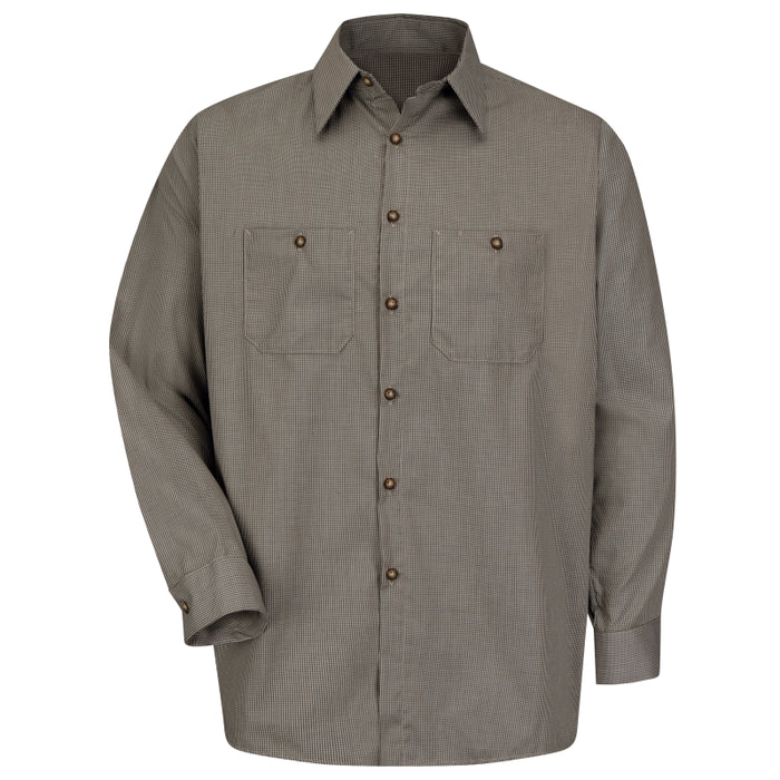 Red Kap® Men's Long Sleeve Microcheck Uniform Shirt - SP10