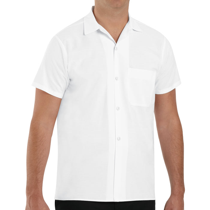 Red Kap® Men's Short Sleeve Button Front Cook Shirt - White - 5010