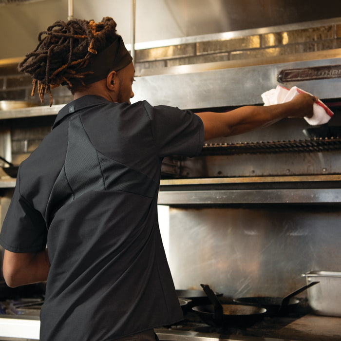 Red Kap® Men's Short Sleeve Cook Shirt with OilBlok + MIMIX® Stretch Panel - 502X