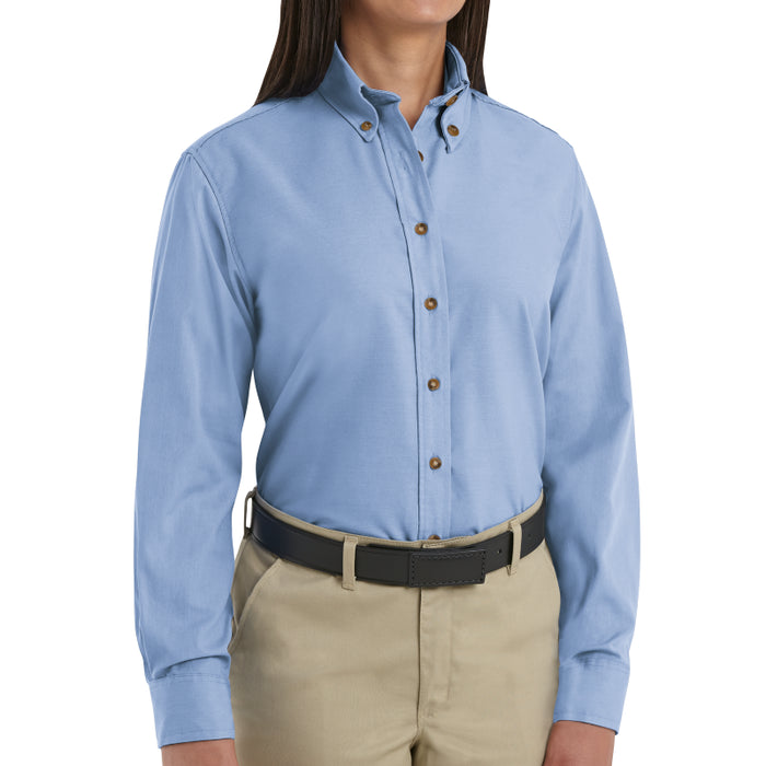Red Kap®  Women's Long Sleeve Poplin Box Pleated Back Dress Shirt - SP91