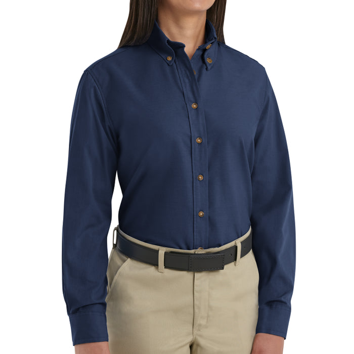 Red Kap®  Women's Long Sleeve Poplin Box Pleated Back Dress Shirt - SP91