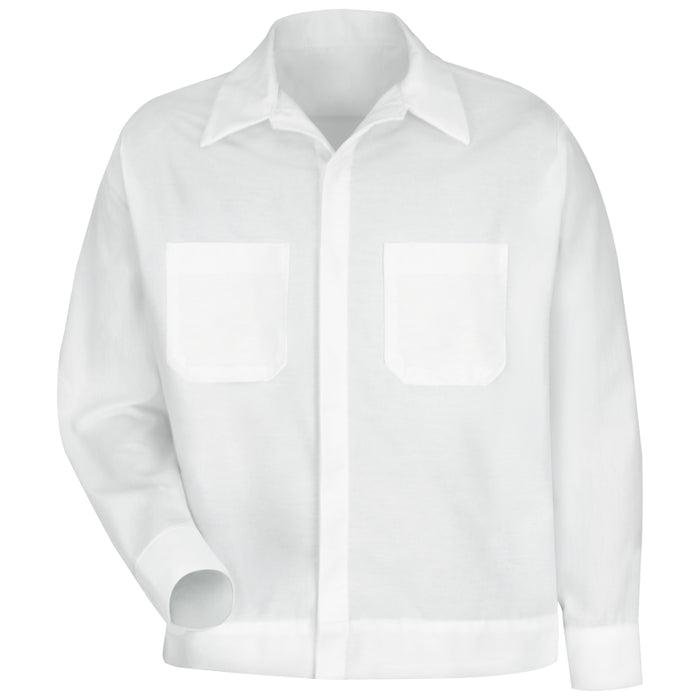 Red Kap® Men's Concealed Button-Front Shirt Jacket - White - SP35