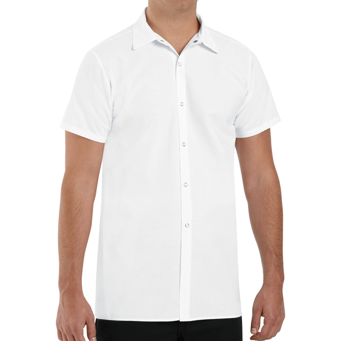 Red Kap® Men's Short Sleeve Long Cook Shirt - White - 5050