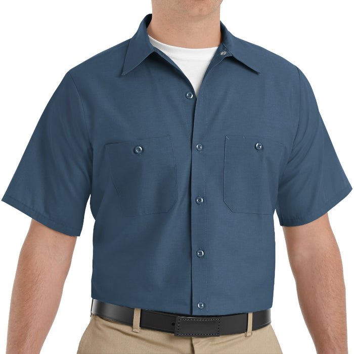 Red Kap® Men's Short Sleeve Industrial Work Shirt - Dark Blue - SP24