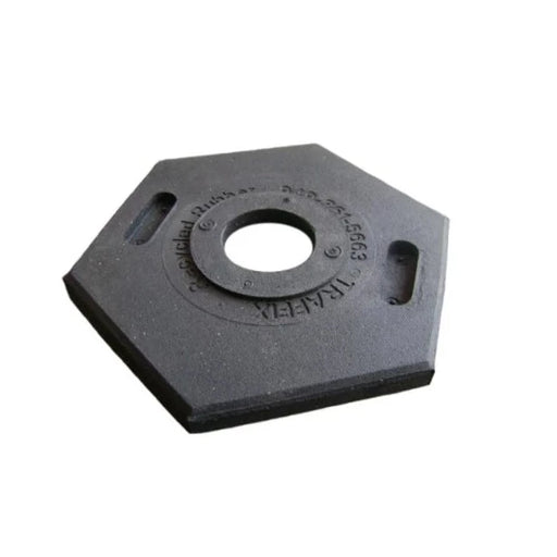Rubber Delineator Base 8 Lbs Weight - Hexagonal - Recycled Rubber