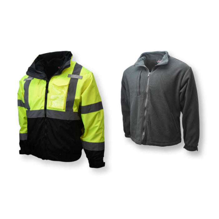 Radians High Visibility Three-in-One Bomber Jacket - ANSI Class 3 Type R - SJ210B