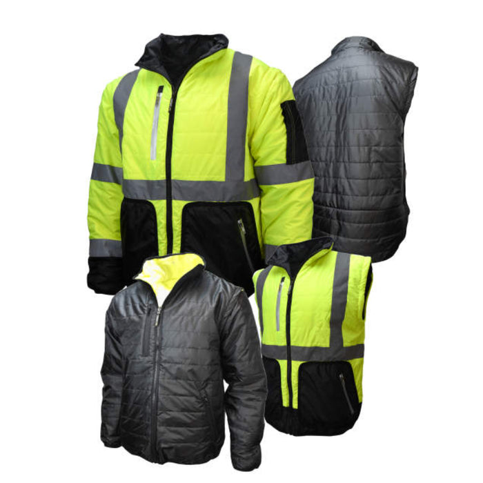 Radians High Visibility Quilted Reversible Jacket - ANSI Class 3 - Type R - SJ510