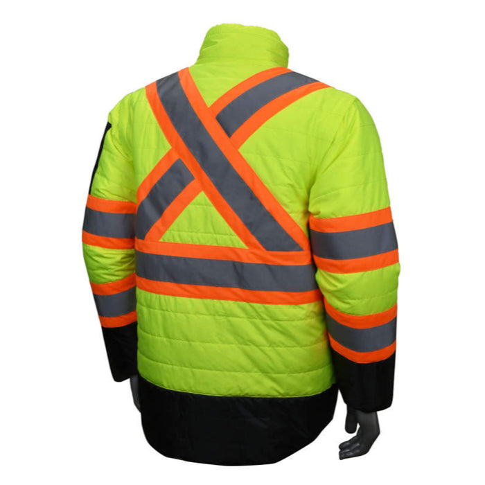 Radians Hi Vis Quilted Reversible Jacket - X- Back - ANSI Class 3 Type R - SJ510X-3