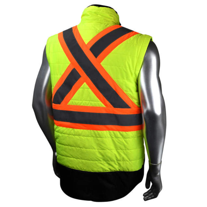 Radians Hi Vis Quilted Reversible Jacket - X- Back - ANSI Class 3 Type R - SJ510X-3