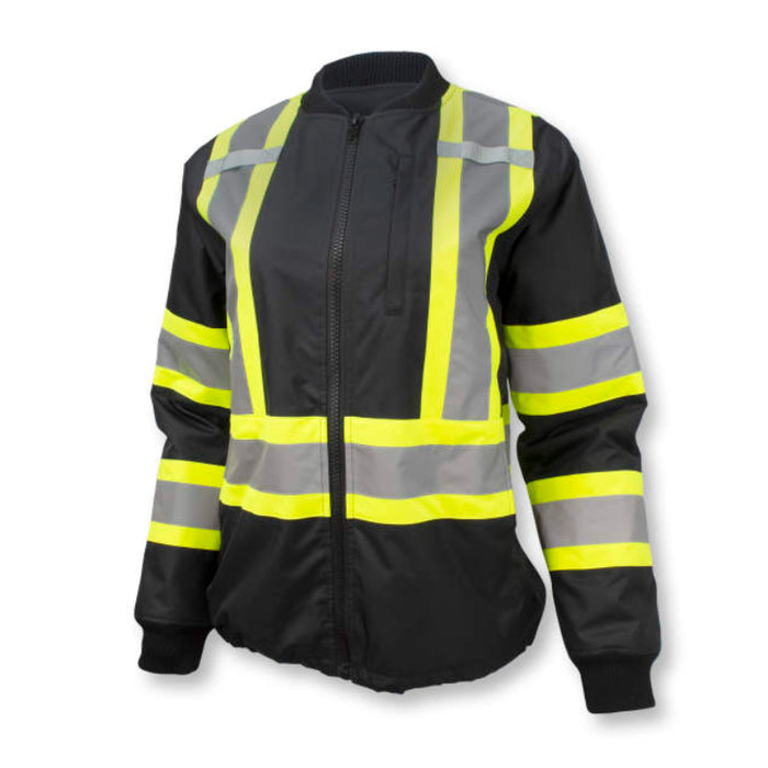 Radians Hi Vis Women's Bomber Jacket - ANSI Class 1 - Black - SJ910B-1ZGW