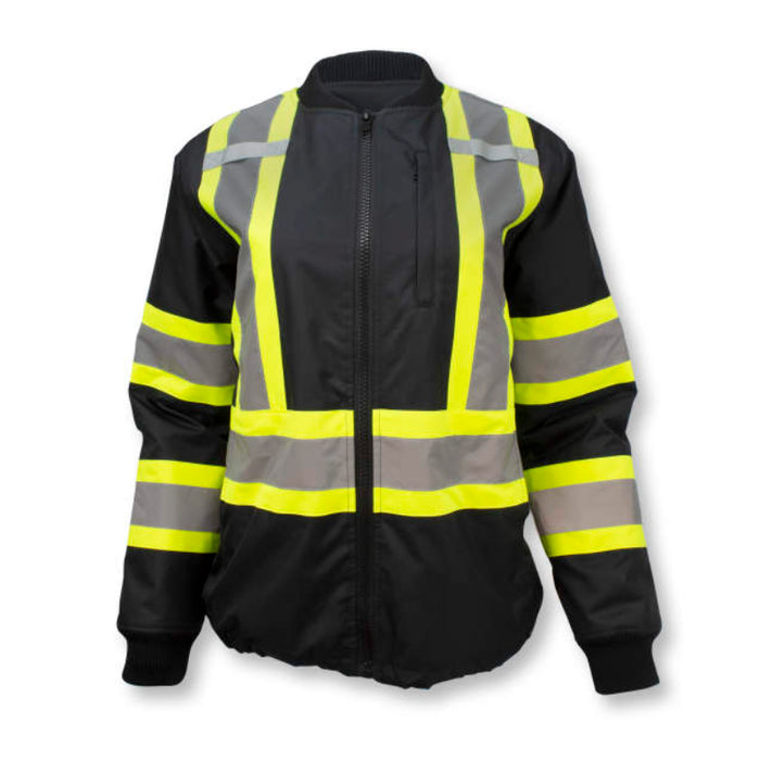 Radians Hi Vis Women's Bomber Jacket - ANSI Class 1 - Black - SJ910B-1ZGW