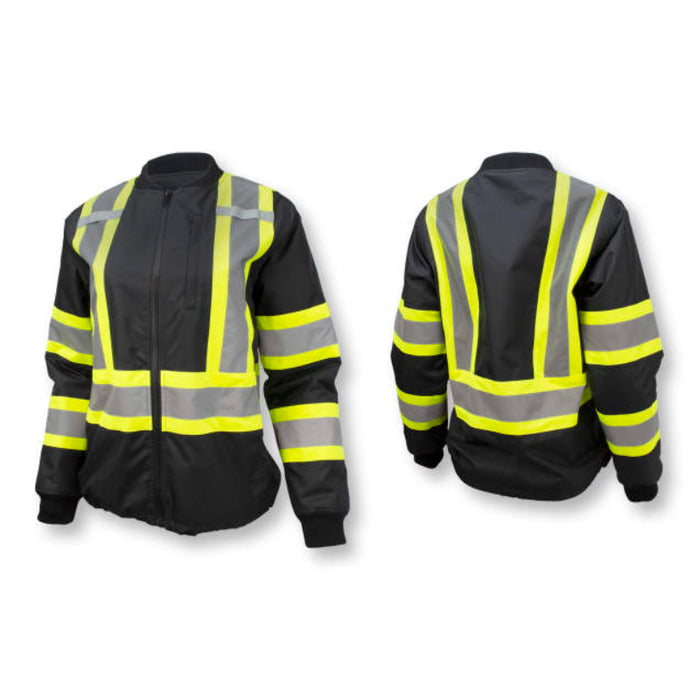 Radians Hi Vis Women's Bomber Jacket - ANSI Class 1 - Black - SJ910B-1ZGW