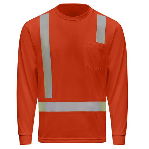 Red Kap® Hi-Visibility Long Sleeve Performance Core Tee - ANSI Class 2 Type R - SK17