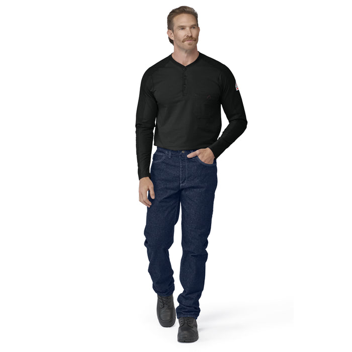 Bulwark® FR Men's Lightweight Flex Knit Henley CAT 2 - STL2
