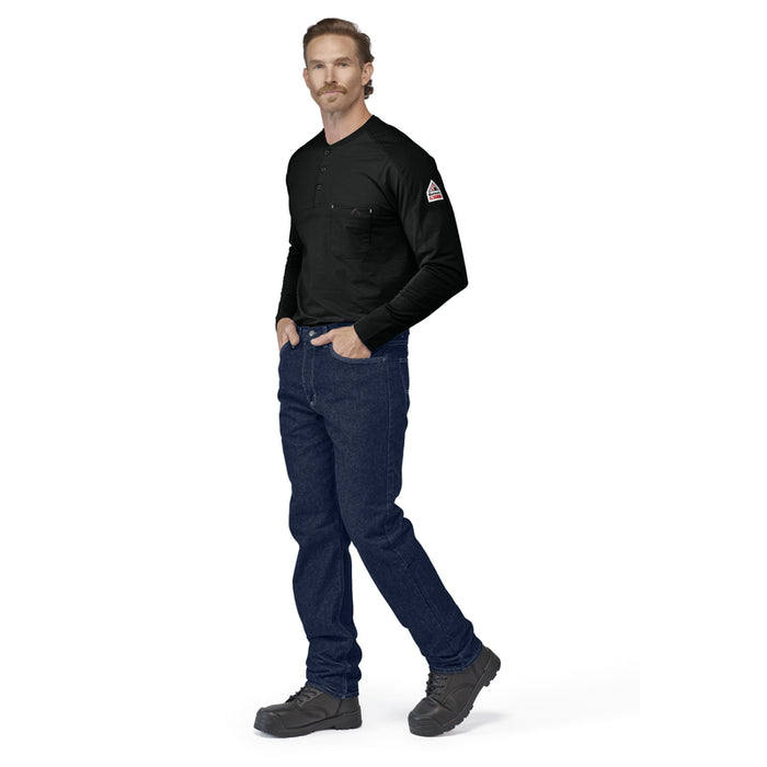 Bulwark® FR Men's Lightweight Flex Knit Henley CAT 2 - STL2