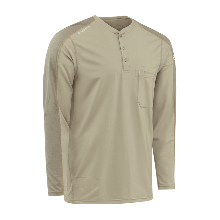Bulwark® FR Men's Lightweight Flex Knit Henley CAT 2 - STL2