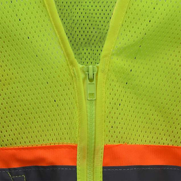Radians High Visibility ANSI Class 2 Type R Self Extinguishing Two-Tone Trim Safety Vest - SV225