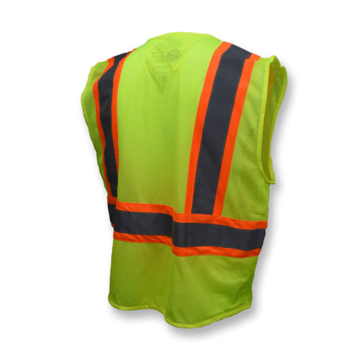 Radians High Visibility ANSI Class 2 Type R Self Extinguishing Two-Tone Trim Safety Vest - SV225