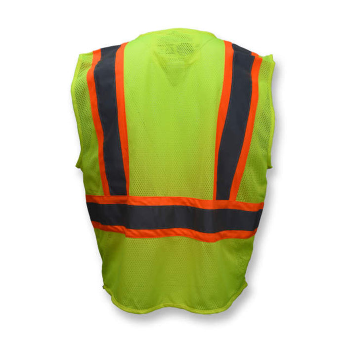 Radians High Visibility ANSI Class 2 Type R Self Extinguishing Two-Tone Trim Safety Vest - SV225
