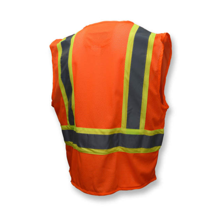 Radians High Visibility ANSI Class 2 Type R Self Extinguishing Two-Tone Trim Safety Vest - SV225