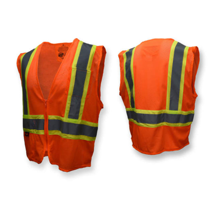 Radians High Visibility ANSI Class 2 Type R Self Extinguishing Two-Tone Trim Safety Vest - SV225