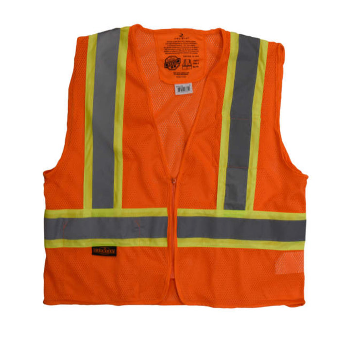 Radians High Visibility ANSI Class 2 Type R Self Extinguishing Two-Tone Trim Safety Vest - SV225