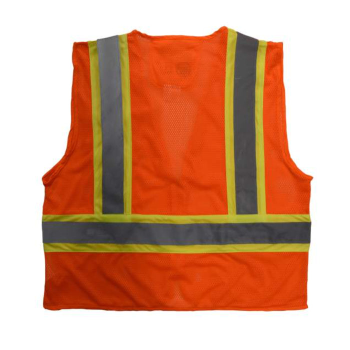 Radians High Visibility ANSI Class 2 Type R Self Extinguishing Two-Tone Trim Safety Vest - SV225