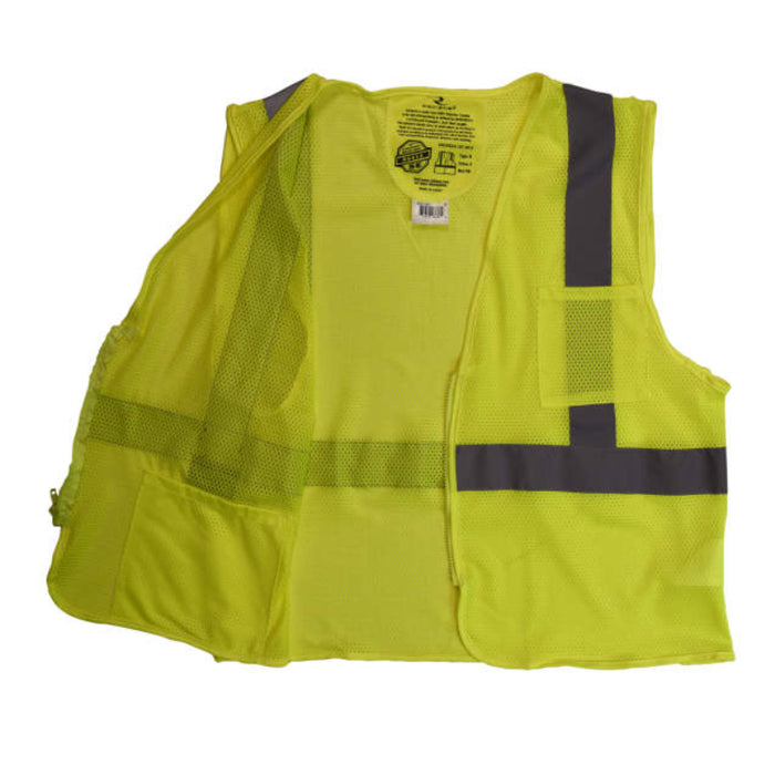 Radians High Visibility ANSI Class 2 Type R Self-Extinguishing Safety Vest with Zipper - SV25