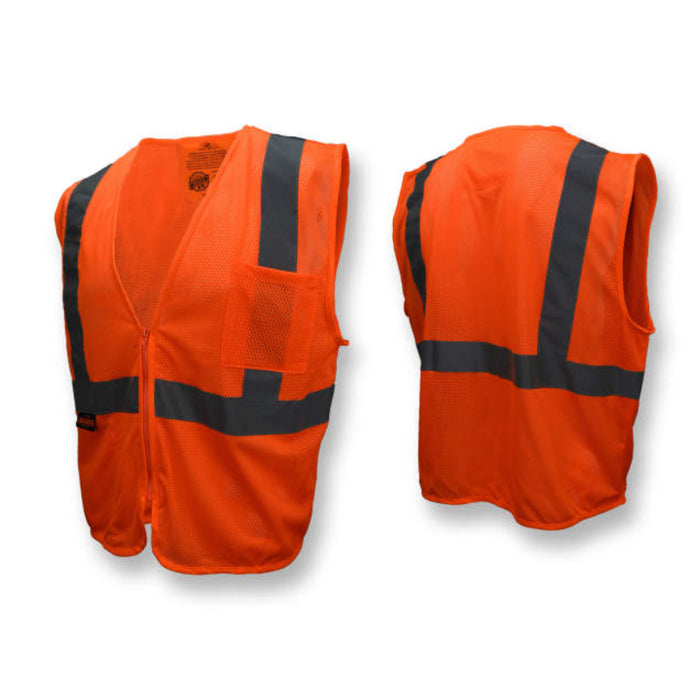 Radians High Visibility ANSI Class 2 Type R Self-Extinguishing Safety Vest with Zipper - SV25