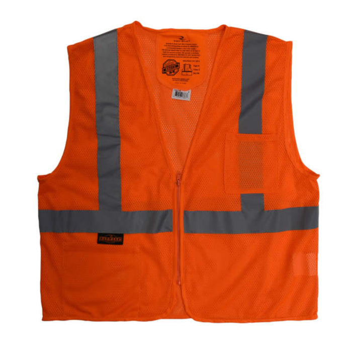 Radians High Visibility ANSI Class 2 Type R Self-Extinguishing Safety Vest with Zipper - SV25