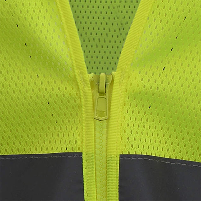 Radians High Visibility Economy Type R ANSI Class 2 Mesh Safety Vest with Zipper - SV2Z