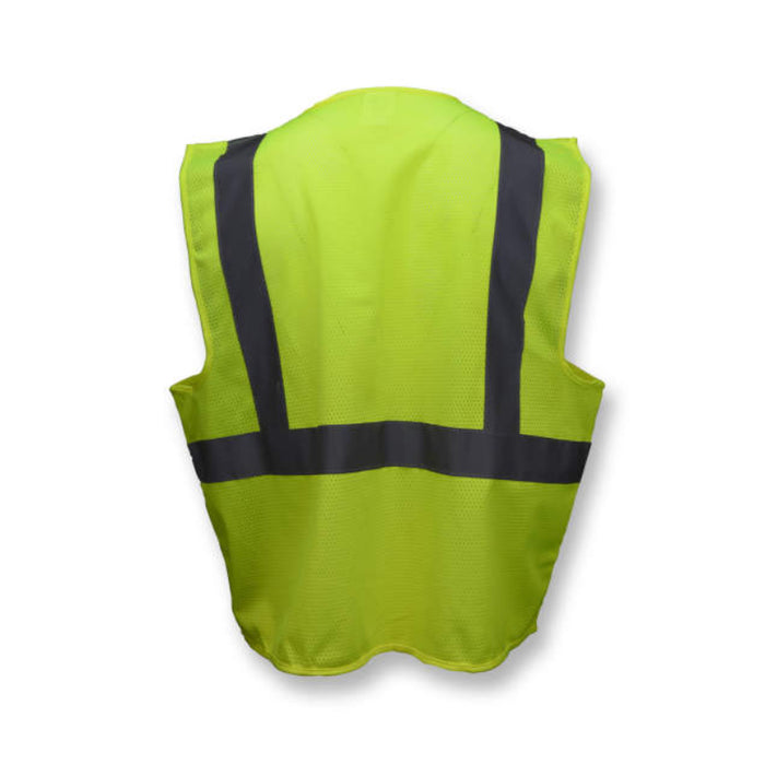 Radians High Visibility Economy Type R ANSI Class 2 Mesh Safety Vest with Zipper - SV2Z