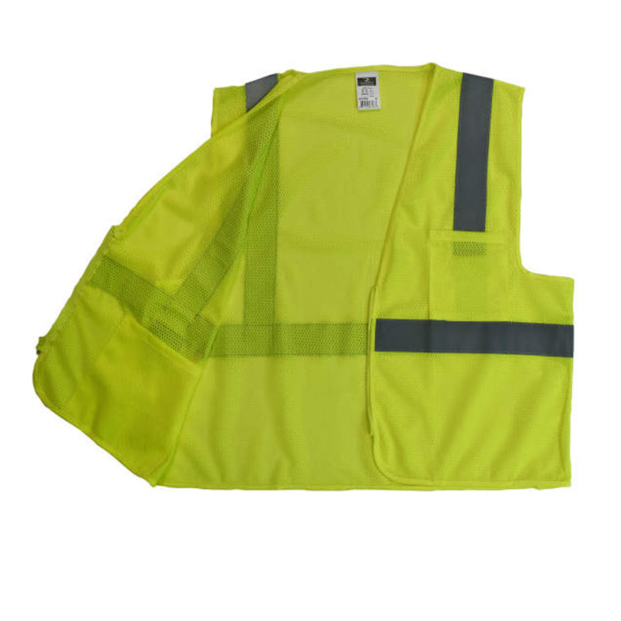 Radians High Visibility Economy Type R ANSI Class 2 Mesh Safety Vest with Zipper - SV2Z