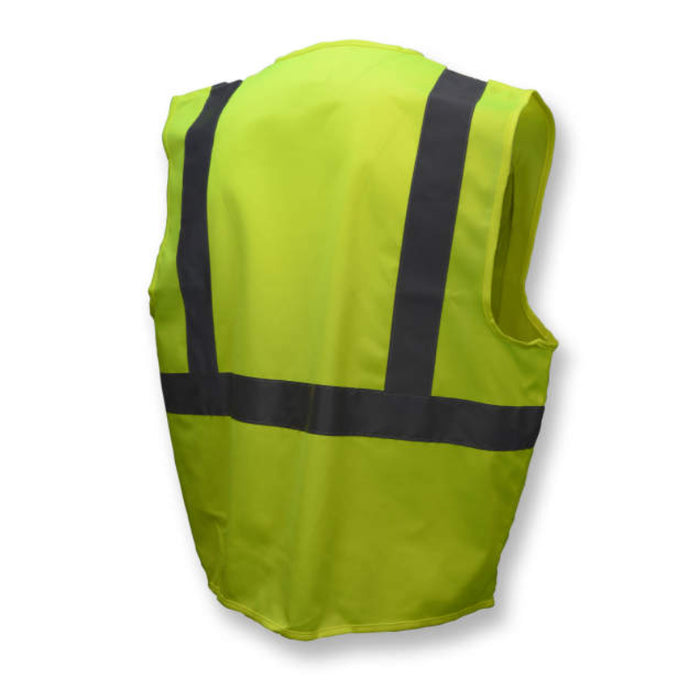 Radians High Visibility Economy Type R ANSI Class 2 Solid Safety Vest with Zipper - SV2Z
