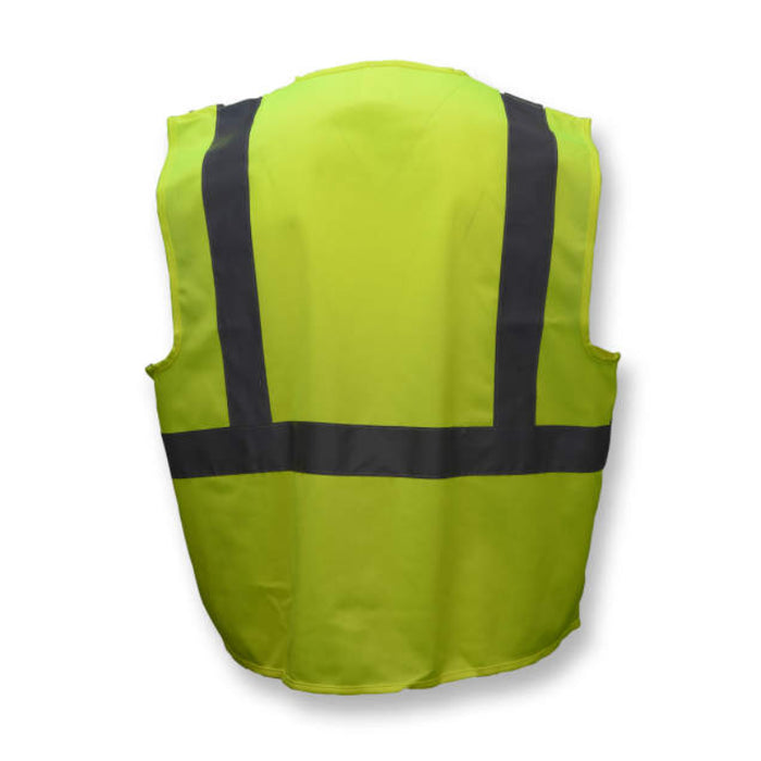 Radians High Visibility Economy Type R ANSI Class 2 Solid Safety Vest with Zipper - SV2Z