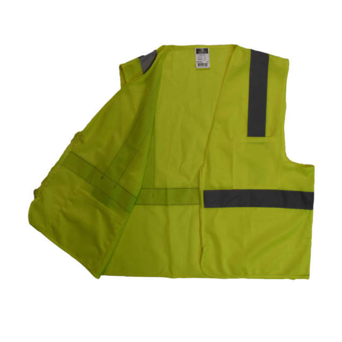 Radians High Visibility Economy Type R ANSI Class 2 Solid Safety Vest with Zipper - SV2Z