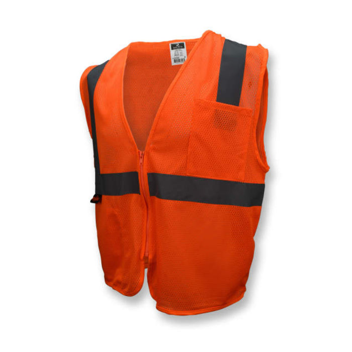 Radians High Visibility Economy Type R ANSI Class 2 Mesh Safety Vest with Zipper - SV2Z