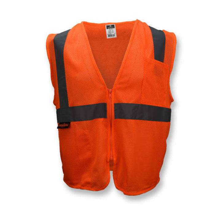 Radians High Visibility Economy Type R ANSI Class 2 Mesh Safety Vest with Zipper - SV2Z