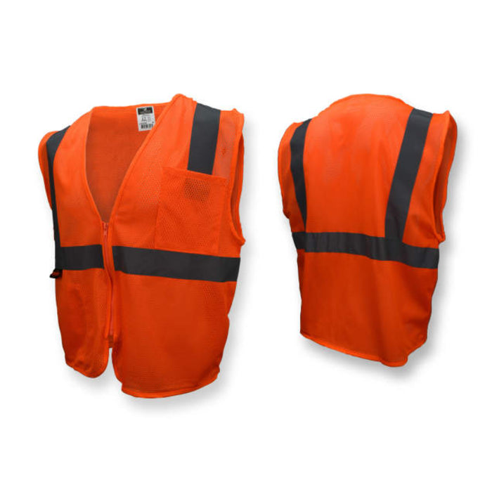 Radians High Visibility Economy Type R ANSI Class 2 Mesh Safety Vest with Zipper - SV2Z