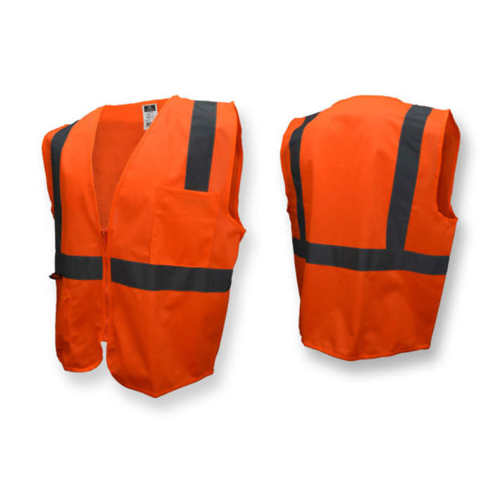 Radians High Visibility Economy Type R ANSI Class 2 Solid Safety Vest with Zipper - SV2Z