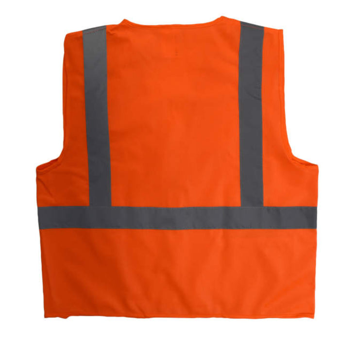 Radians High Visibility Economy Type R ANSI Class 2 Solid Safety Vest with Zipper - SV2Z