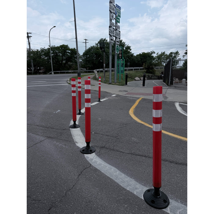Flexible Delineator Post - 36" Height - Surface Mount - Orange - Bulk Pallet