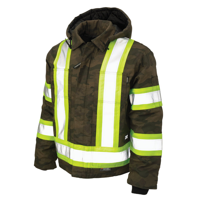 Tough Duck Camo Flex Safety Jacket with Quick Release Hoodie - SJ33