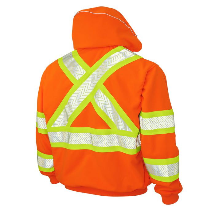 Tough Duck Fleece Thermal Lined Safety Hoodie with Adjustable Drawcord - SJ16